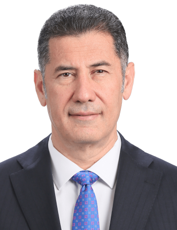 Profile portrait of Sinan Ogan, the Ata Alliance presidential candidate in the 2023 Turkish elections, with a resolute expression